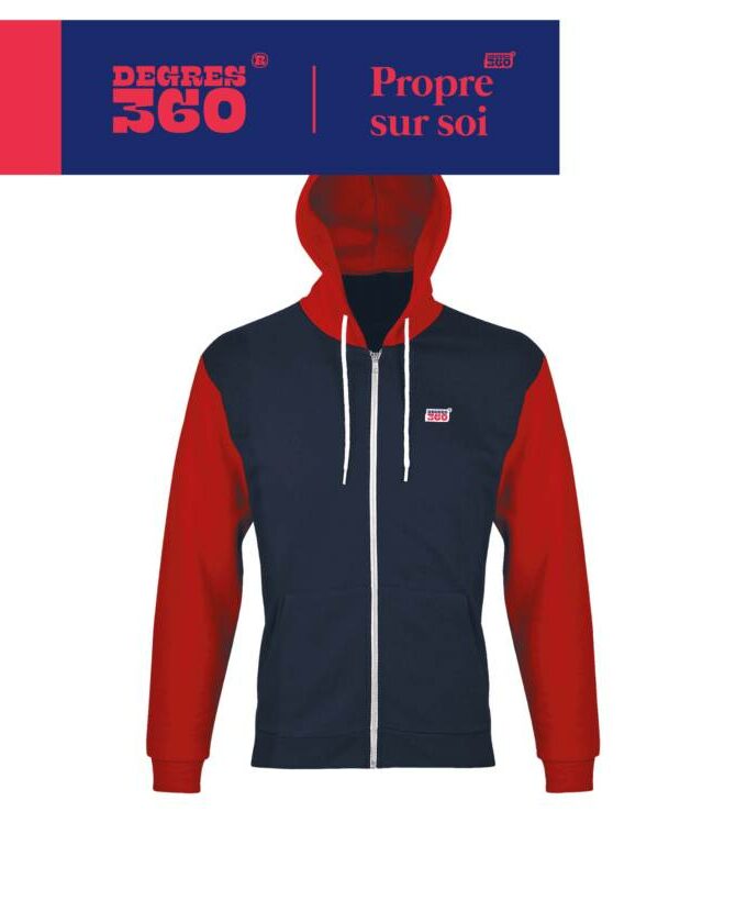 Sweat zippé manches couleur Homme